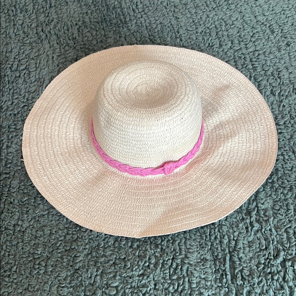 Straw Hat with Pink Band